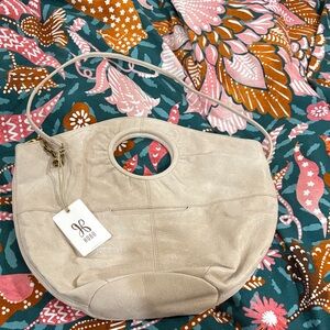 HOBO Cream Shoulder Bag with Circular Handle